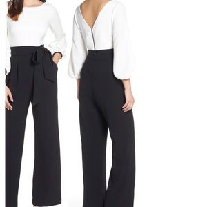 Harper Rose Black and White Color Block Jumpsuit